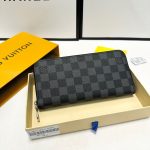 Louis Vuitton Zippy Wallet Damier Canvas Black 20Cm N00056 - Image 3