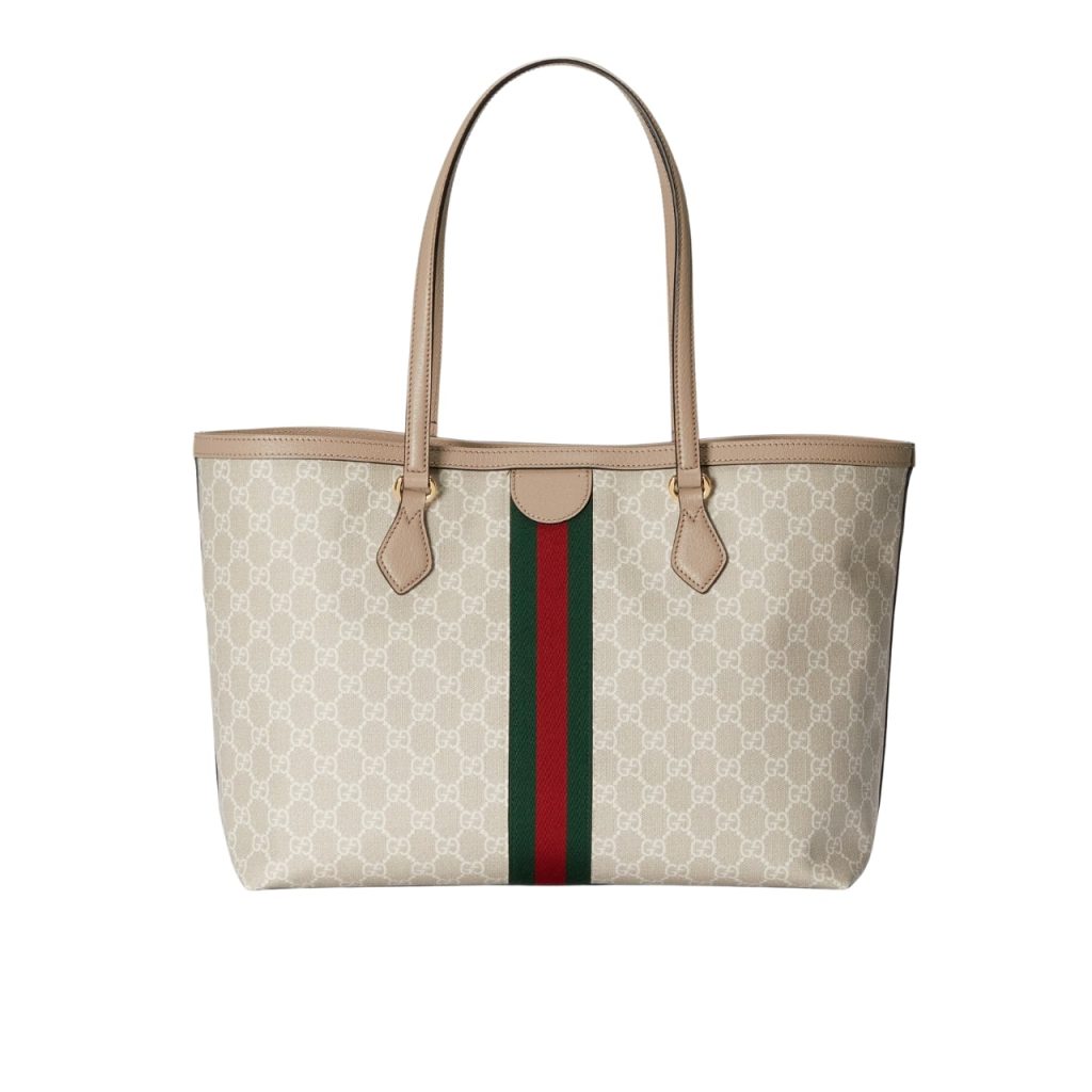 Gucci Ophidia Medium Tote Bag Beige And White 38Cm 631685 Uulag 9682 - Image 2