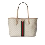Gucci Ophidia Medium Tote Bag Beige And White 38Cm 631685 Uulag 9682