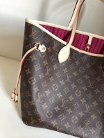Louis Vuitton Neverfull MM Monogram Canvas Tote Bag Pivoine Pink 31cm M41178 - Image 4
