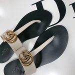 Gucci Thong Sandals With Double G White Leather ‎497444 A3N00 9022 - Image 7