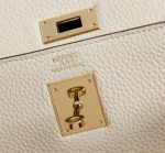 Hermes Kelly White Sellier Rouge Epsom Gold Hardware 25Cm - Image 4