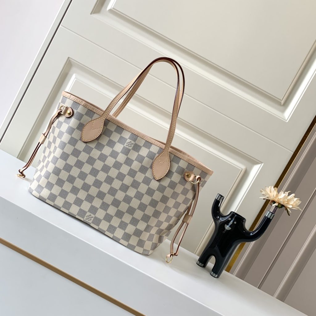 Louis Vuitton Neverfull PM Damier Azur Beige 29Cm N40605 - Image 7