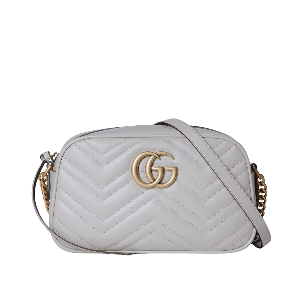 6-1-2.jpg Gucci Gg Marmont Small Shoulder Bag Light Grey 24Cm 447632 Aabzb 1712 - Image 1