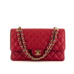 Chanel Medium Classic Flap Bag Dark Red Caviar 26Cm