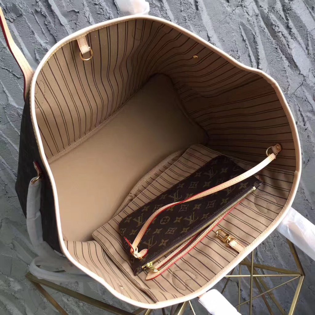 Louis Vuitton Neverfull GM Monogram Canvas Tote Bag Beige 39cm M40990 - Image 5