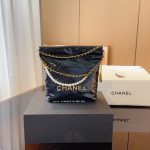 Chanel 22 Mini Handbag Shiny Crystal Pearls Gold Tone Metal Black 22Cm As3980 B10672 94305 - Image 3