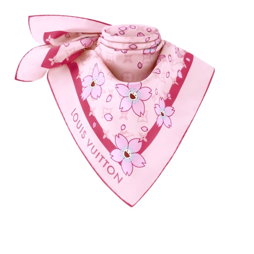 Louis Vuitton X Takashi Murakami Monogram Cherry Blossom Square Pink 90cm M94964 - Image 2