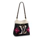 Louis Vuitton Neonoe MM Bag Monogram Teddy Shearling Black 26Cm M56963