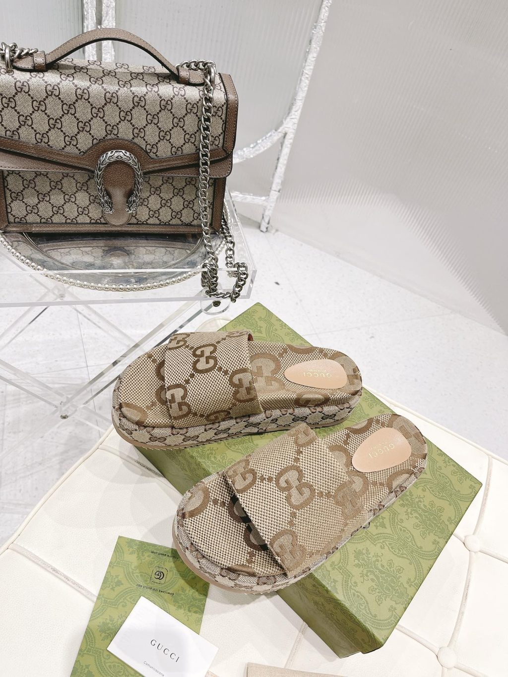 Gucci Women’S Platform Slide Sandal Camel 623212 Uko00 2580 - Image 4