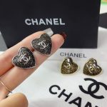 Chanel Stud Earrings Silver And Black - Image 5