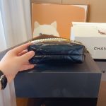 Chanel 22 Mini Handbag Shiny Crystal Pearls Gold Tone Metal Black 22Cm As3980 B10672 94305 - Image 6