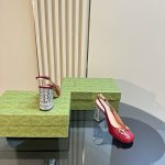 Gucci Women's Horsebit Pump With Crystals Red - Image 5