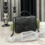 Gucci Gg Marmont Small Top Handle Bag Black 21Cm 702563 Dtdfv 1000 - Image 5