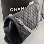 Chanel Xxl Airline Classic Travel Flap Bag Caviar Leather Black Gold Hardware 46Cm - Image 3