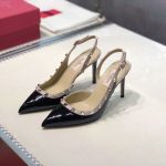 Valentino Garavani Rockstud Patent Leather Strap Pump Black - Image 3