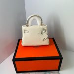 Hermes Mini Kelly Bag Epsom White Gold Hardware 20Cm - Image 4