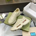 Gucci Women Rhyton Gucci Logo Leather Sneaker Beige 538892 Drw00 9522 - Image 7