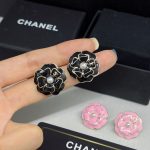Chanel Camellia Earrings Black - Image 4