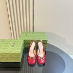 Gucci Women's Horsebit Pump With Crystals Red - Image 3