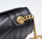 Saint Laurent Envelope Small In Quilted Grain De Poudre Embossed Leather Gold Black 21Cm 600195Bow911000 - Image 5
