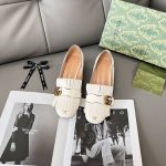 Gucci Marmont Embroidered Leather Mid Heel Pump Bee Star White 551548 D3v00 9022 - Image 3