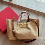 Valentino Garavani Medium Straw Summer Tote Beige 35Cm 7W2B0K39YCE D84 - Image 3