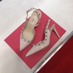 Valentino Garavani Rockstud Patent Leather Strap Pump Beige - Image 4