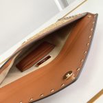 Valentino Garavani Rockstud Raffia Clutch Bag In Brown 28cm - Image 6