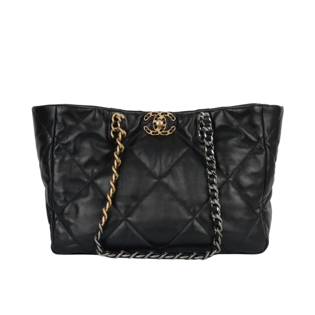 Chanel Quilted 19 East West Shopping Bag Black 35Cm - Image 2