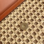 Valentino Garavani Rockstud Raffia Clutch Bag In Brown 28cm - Image 8