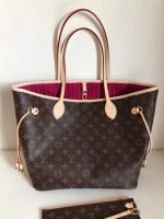 Louis Vuitton Neverfull MM Monogram Canvas Tote Bag Pivoine Pink 31cm M41178 - Image 3