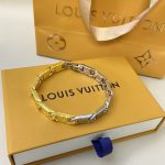 Louis Vuitton Monogram Tied Up Bracelet Gold And Silver M1306l - Image 4