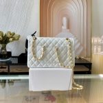 Chanel Classic Medium Handbag White 25cm A01112 - Image 4