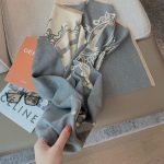Hermes Cashmere Wool Scarf Wrap Shawl In Grey 180cm - Image 4