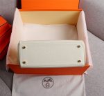 Hermes Kelly White Sellier Rouge Epsom Gold Hardware 25Cm - Image 6