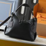 Louis Vuitton Beaubourg Hobo MM Mahina Perforated Leather Shoulder Bag Black 32cm M56073 - Image 3