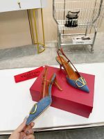 Valentino Garavani Vlogo Denim Slingback Pumps Denim - Image 3
