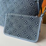 Louis Vuitton Neverfull MM Bag Monogram Denim Blue 32Cm - Image 8