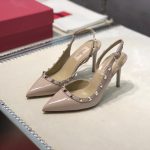 Valentino Garavani Rockstud Patent Leather Strap Pump Beige - Image 3