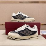 Gucci Women's Re Web Sneaker Original Gg Canvas Beige And Blue ‎787476 Aadhw 9552 - Image 7