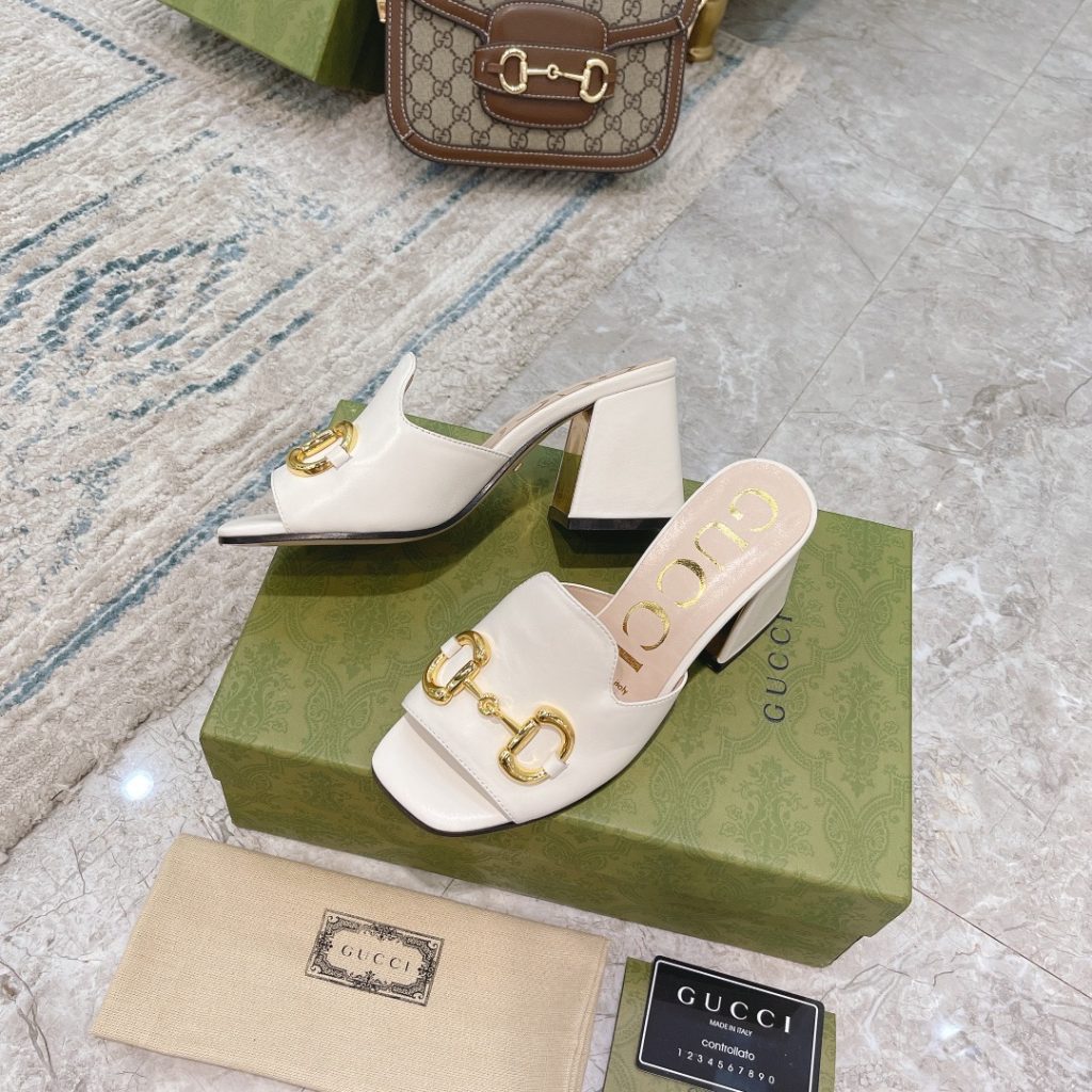 Gucci Women’S Slide Sandal With Horsebit White 655412 Bko00 9022 - Image 5