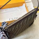 Fendi Simply Fendi Medium Brown Ff Jacquard Fabric Bag 25Cm 8Br829Afpmf1Gl7 - Image 3