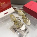 Valentino Garavani Rockstud Slide Sandal In Laminated Nappa Gold 6W2S0C47Qkh I8M - Image 5