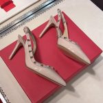 Valentino Garavani Rockstud Patent Leather Strap Pump Beige - Image 9