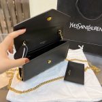 Saint Laurent Uptown Chain Wallet In Grain De Poudre Embossed Black 19Cm 6077881Gf0J1000 - Image 5