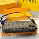Fendi Simply Fendi Medium Brown Ff Jacquard Fabric Bag 25Cm 8Br829Afpmf1Gl7 - Image 4