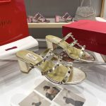 Valentino Garavani Rockstud Slide Sandal In Laminated Nappa Gold 6W2S0C47Qkh I8M - Image 3