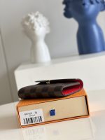 Louis Vuitton Victorine Wallet Damier Canvas Red 12Cm N41659 - Image 4