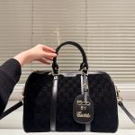 Gucci Small Jumbo GG Canvas Duffle Bag Black 30Cm - Image 3